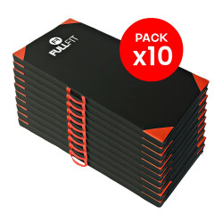 Pack 10 Colchonetas Black/Red Pu 100x50x5cm | FullFit