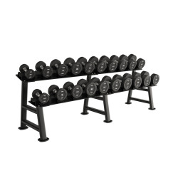 Set 10 Pares Mancuernas PU (desde 2.5kg a 25kg) + Rack | Obelix