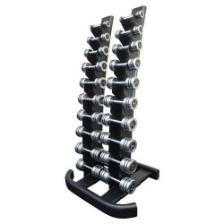 Set 10 Pares Mancuernas Hard Chrome (desde 1 a 10kg) + Rack | Obelix