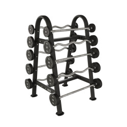 Set 10 Barras Peso Fijo Pu (desde 10kg a 30kg) + Rack | Obelix